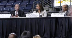 A blue banner with the words california state bar and equality written in it.